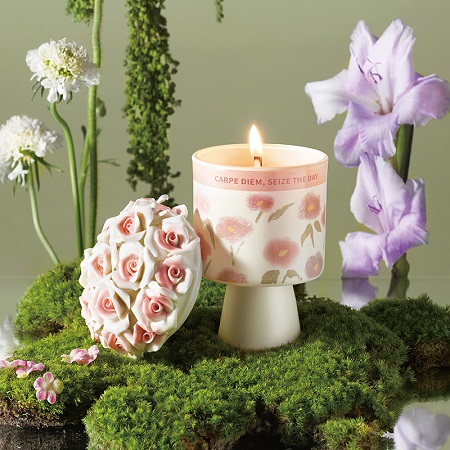 巴黎花市花束香薰蜡烛 乔迁�l�婚生日